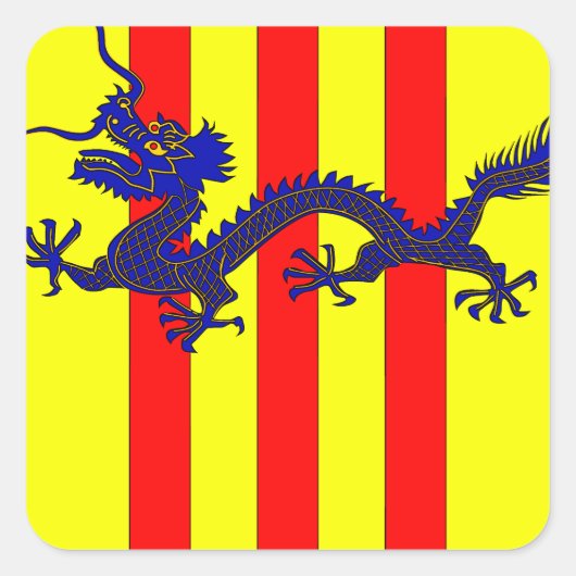 Wappen Südvietnams (1954 - 1955) Quadratischer Aufkleber (Vorderseite)