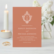 Wappen Terracotta Wedding Monogram Elegant Vintag