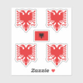 Wappen und Flagge Albaniens Aufkleber (Blatt)