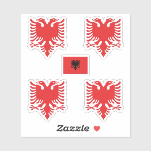 Wappen und Flagge Albaniens Aufkleber (Blatt)