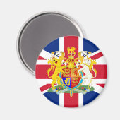 Wappen und Flagge im Vereinigten Königreich Magnet (Vorderseite/Rückseite)