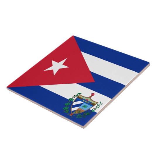 Wappen unter der kubanischen Flagge Fliese (Seite)