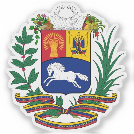 Wappen Venezuelas Aufkleber (Vorderseite)