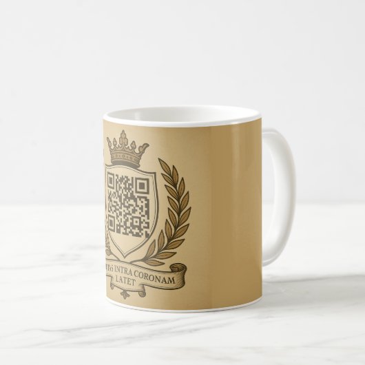 Wappen Veritas Intram Corona Coronam Latet Kaffeetasse (VorderseiteRechts)