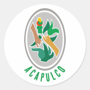 Wappen von Acapulco, Mexiko Runder Aufkleber