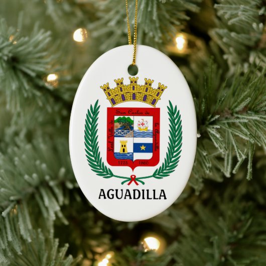 Wappen von Aguadilla, Puerto Rico Keramik Ornament (Baum)