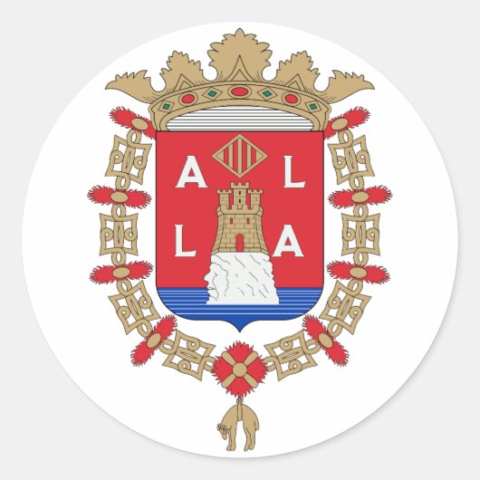 Wappen von Alicante, Spanien Runder Aufkleber (Vorderseite)