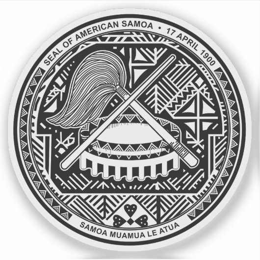 Wappen von Amerikanisch-Samoa, USA Aufkleber (Vorderseite)