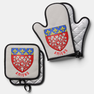 Wappen von Amiens, Frankreich Ofenhandschuh & Topflappen-Set