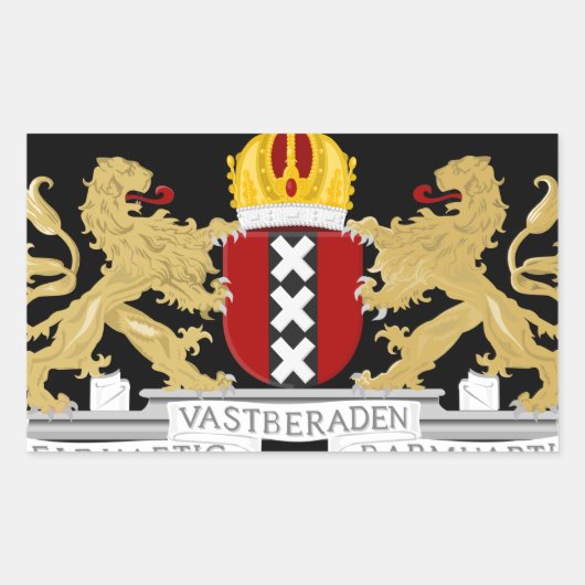 Wappen von Amsterdam Rechteckiger Aufkleber (Vorderseite)