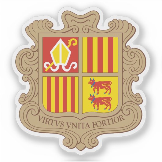 Wappen von Andorra Aufkleber (Vorderseite)