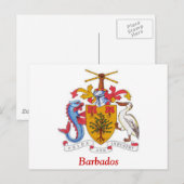 Wappen von Barbados Postkarte (Vorne/Hinten)