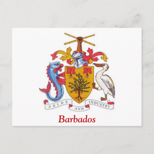 Wappen von Barbados Postkarte (Vorderseite)