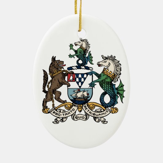 Wappen von Belfast Keramik Ornament (Hinten)