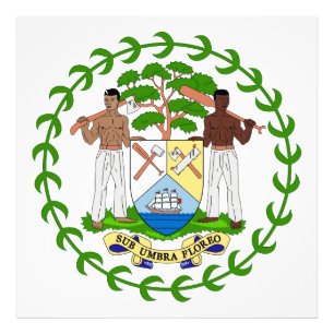 Wappen von Belize Land Wappenschild Symbol Emblem  Fotodruck