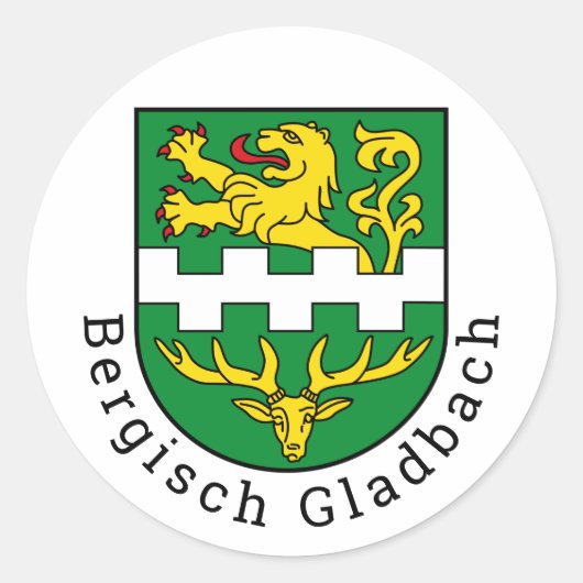 Wappen von Bergisch Gladbach, Deutschland Runder Aufkleber (Vorderseite)