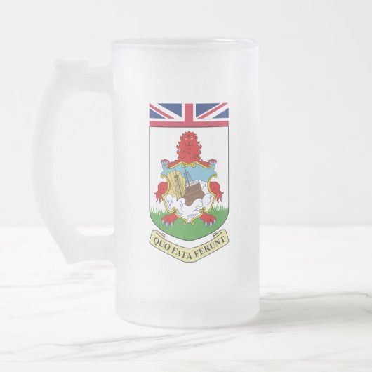 Wappen von Bermuda Mattglas Bierglas (Links)
