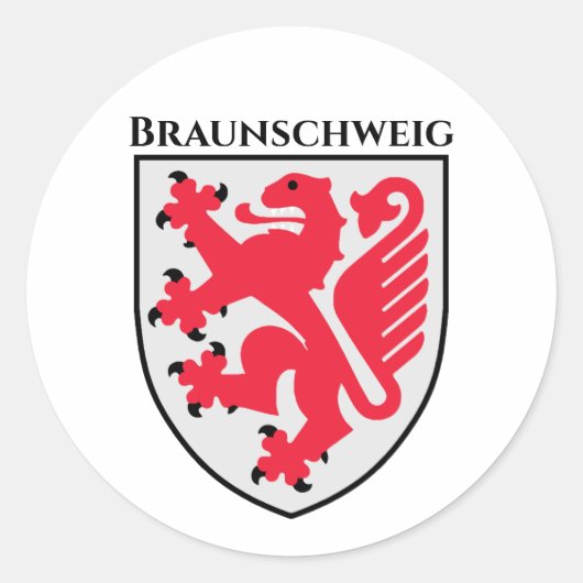 Wappen von Braunschweig, Deutschland Runder Aufkleber (Vorderseite)