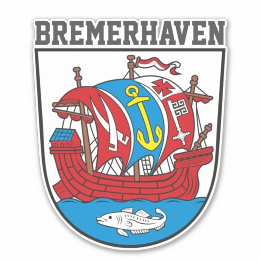 Wappen von Bremerhaven, Deutschland Aufkleber (Vorderseite)