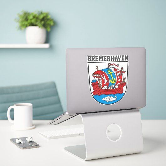 Wappen von Bremerhaven, Deutschland Aufkleber (Laptop auf Schreibtisch)