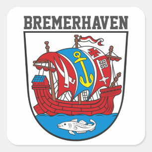 Wappen von Bremerhaven, Deutschland Quadratischer Aufkleber