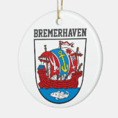 Wappen von Bremerhaven, Deutschland Square Sticke Keramik Ornament (Links)