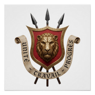 Wappen von Burundi Landesflagge Symbol Emblem Löwe Poster