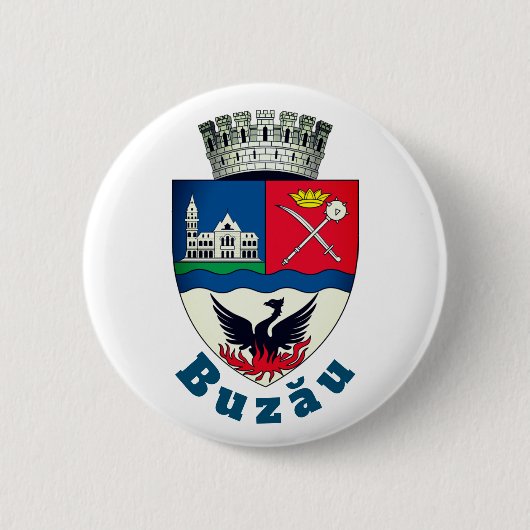 Wappen von Buzău, Rumänien Button (Vorderseite)