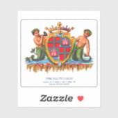Wappen von Cagliari, Sardinien Button Aufkleber (Blatt)