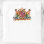 Wappen von Cagliari, Sardinien Ovaler Aufkleber (Tasche)