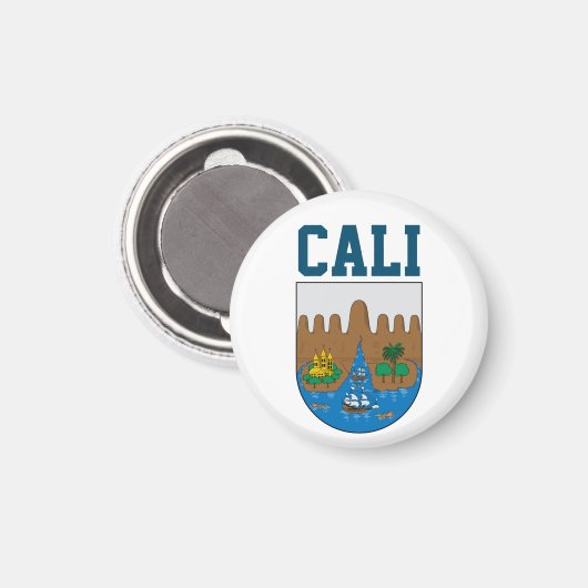 Wappen von Cali, Kolumbien-Schlüsselanhänger Magnet (Vorderseite/Rückseite)