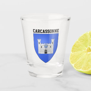 Wappen von Carcassonne - Frankreich Schnapsglas
