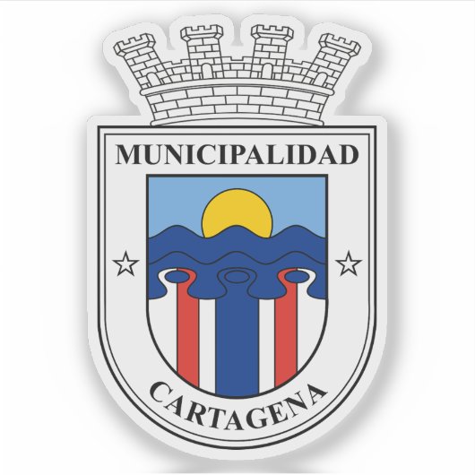 Wappen von Cartagena, Chile Aufkleber (Vorderseite)