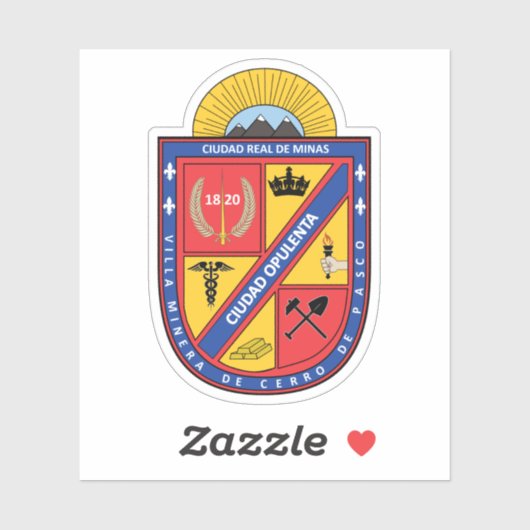 Wappen von Cerro de Pasco, Peru Aufkleber (Blatt)