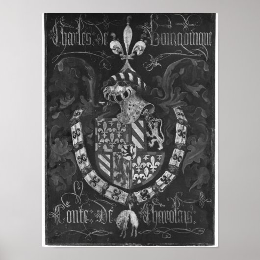 Wappen von Charles de Bourgogne Poster (Vorne)