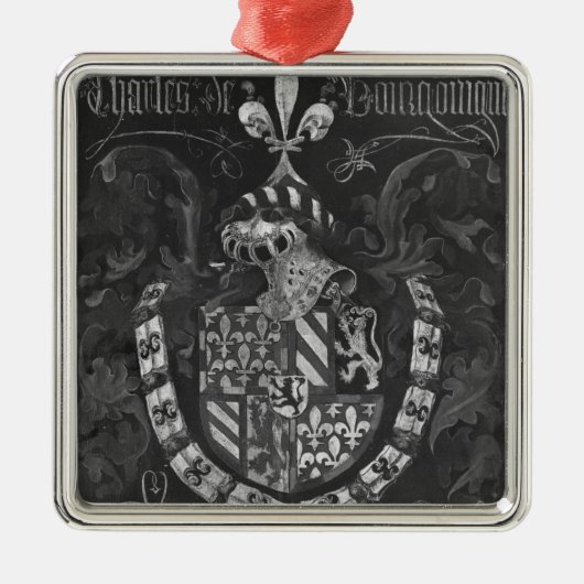 Wappen von Charles de der Burgund Silbernes Ornament (Vorne)