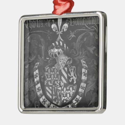 Wappen von Charles de der Burgund Silbernes Ornament (Links)