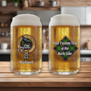 Wappen von Clan MacDonell of Glengarry über Tartan Dosenglas