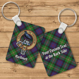 Wappen von Clan MacDonell of Glengarry über Tartan Schlüsselanhänger