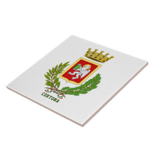 Wappen von Cortona, Italien Fliese