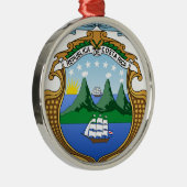 Wappen von Costa Rica - Escudode Costa Rica Ornament Aus Metall (Rechts)