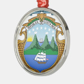 Wappen von Costa Rica - Escudode Costa Rica Ornament Aus Metall (Links)