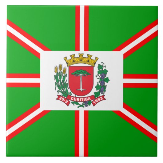 Wappen von Curitiba, Brasilien Fliese (Vorderseite)