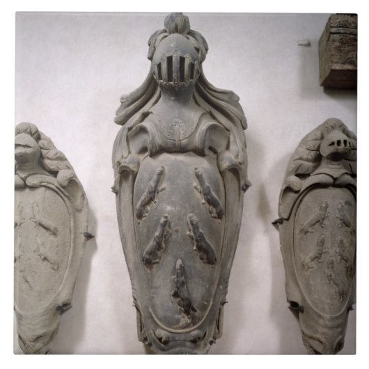 Wappen von der Vecchietti Familie (Stein) Fliese (Vorderseite)