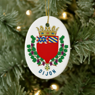 Wappen von Dijon, Frankreich Keramik Ornament