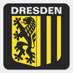 Wappen von Dresden, Deutschland Quadratischer Aufkleber