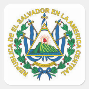 Wappen von El Salvador Quadratischer Aufkleber