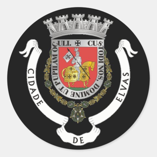 Wappen von Elvas, Portugal Runder Aufkleber (Vorderseite)