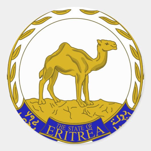 Wappen von Eritrea ER Runder Aufkleber (Vorderseite)