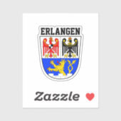 Wappen von Erlangen, DEUTSCHLAND Aufkleber (Blatt)